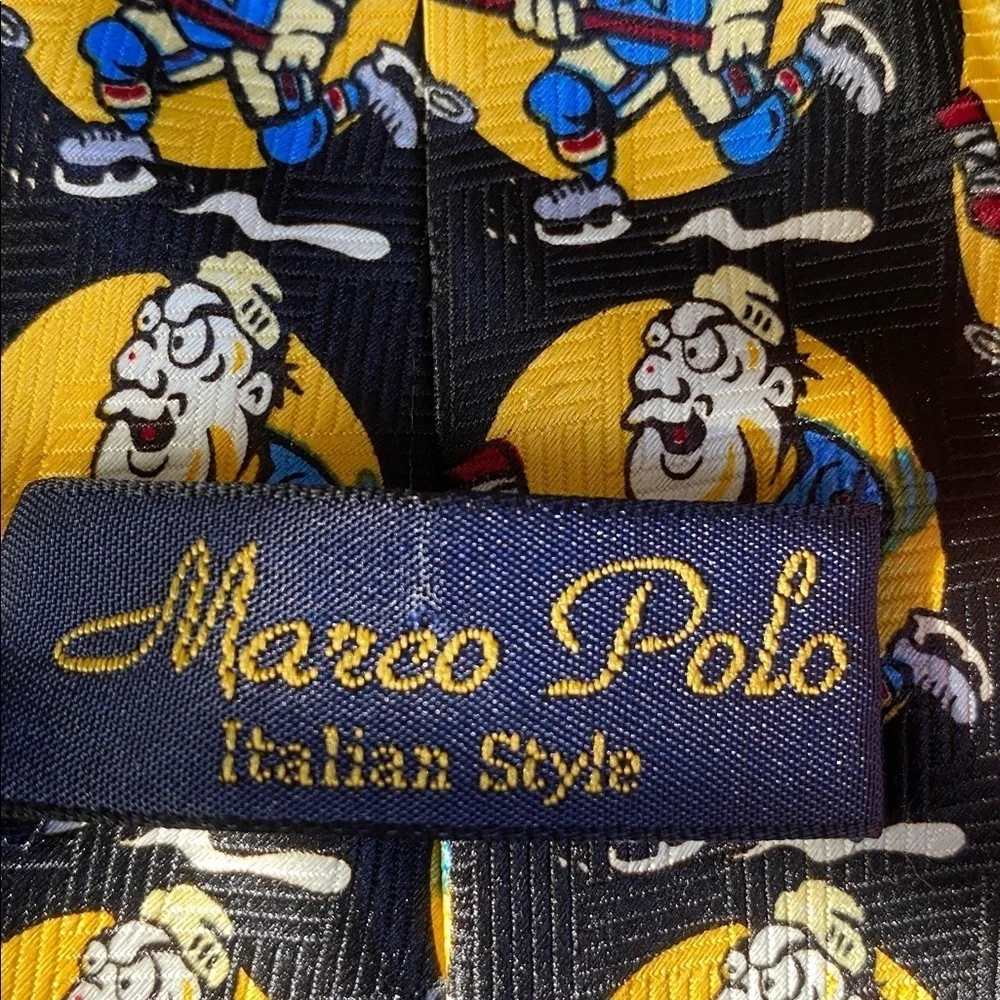 Marco Polo Italian Style Vintage Novelty Men’s Ice Hockey Neck Tie